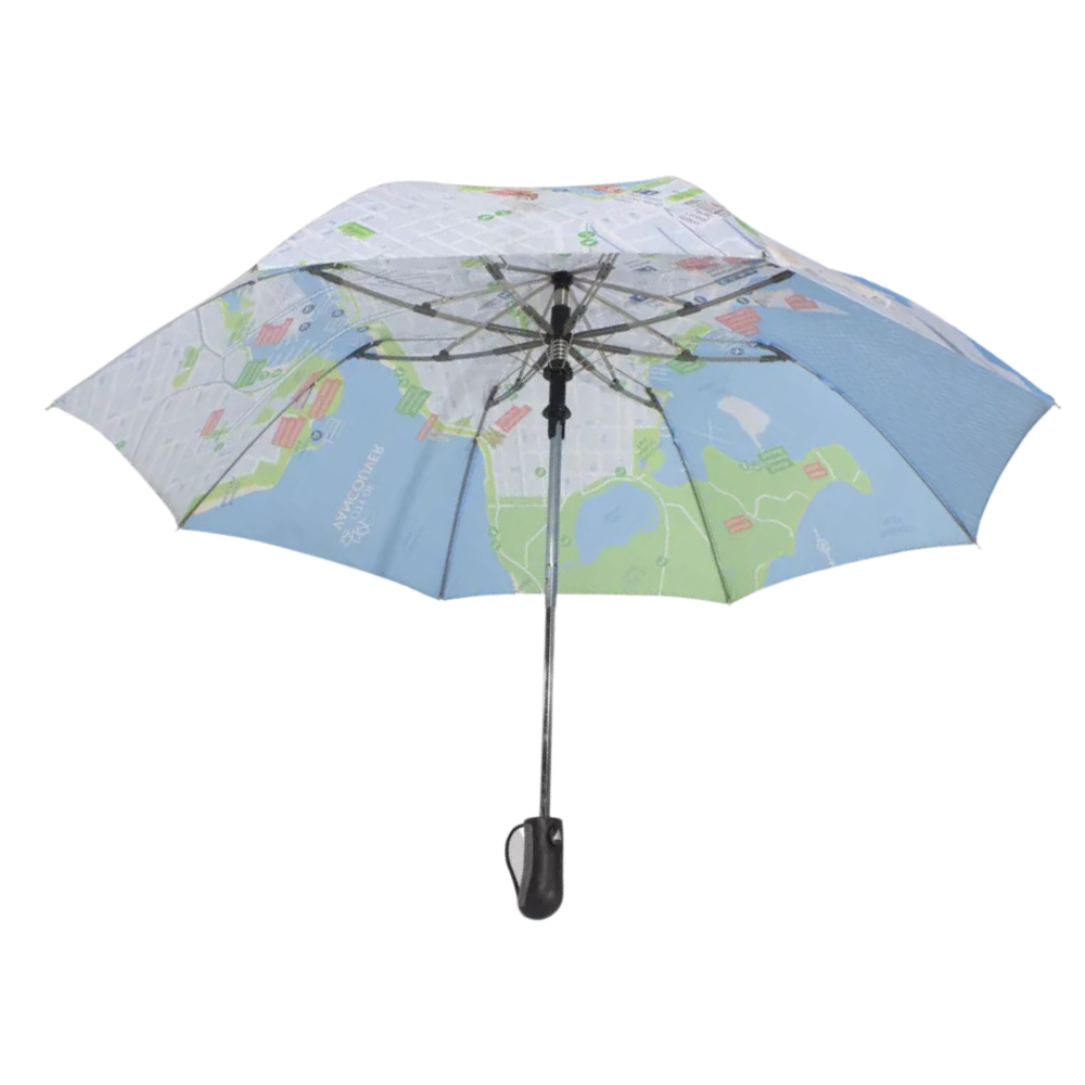 Travel-Ready Map Print Umbrella – Stylish, Windproof Protection
