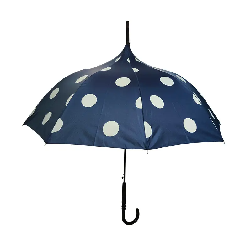 Lady Pagoda Umbrella with 8 Ribs, Windproof, Blue Dotted