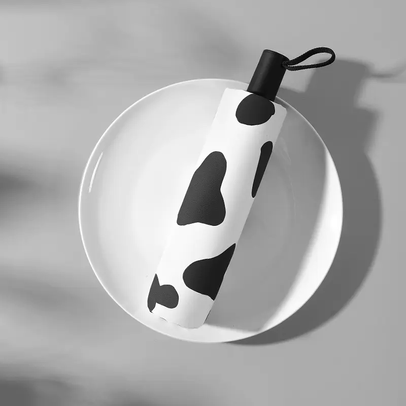 Cow Pattern Automatic Five-Folding Umbrella