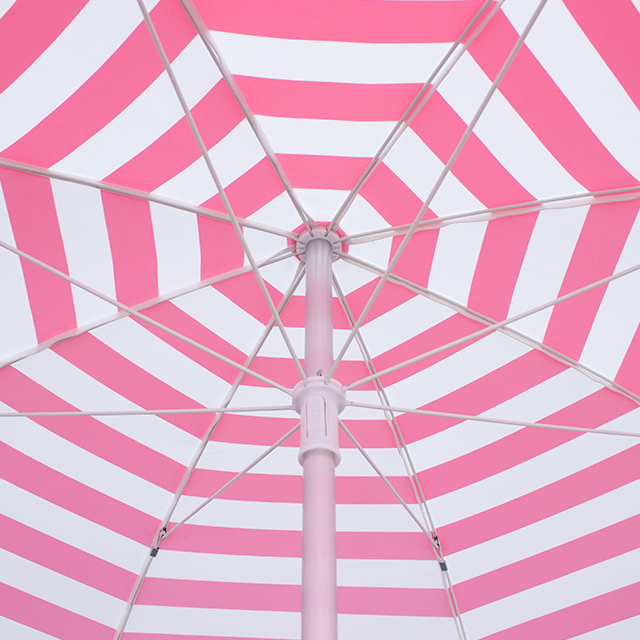 Portable Pink Stripe Outdoor Beach Umbrella