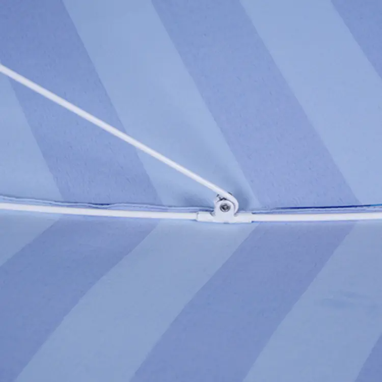 Heavy-Duty Windproof Beach Umbrella: Portable, UV Protection, Blue Striped