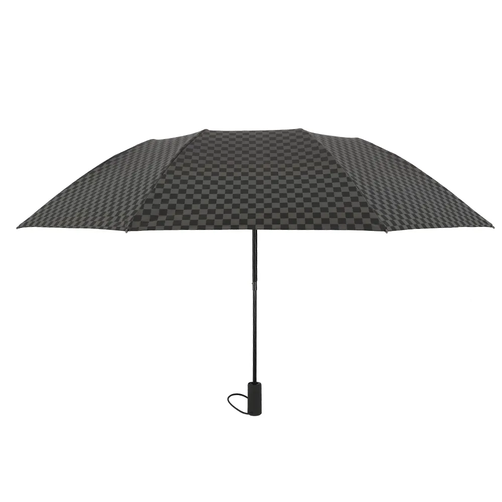 22-Inch Auto Open Windproof Dual-Folding Portable Umbrella with 8 Ribs-Black