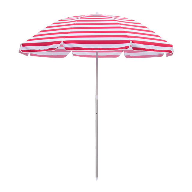 Portable Pink Stripe Outdoor Beach Umbrella