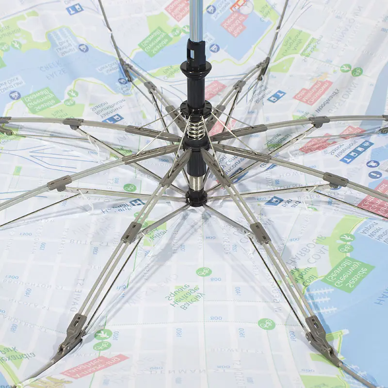Travel-Ready Map Print Umbrella – Stylish, Windproof Protection