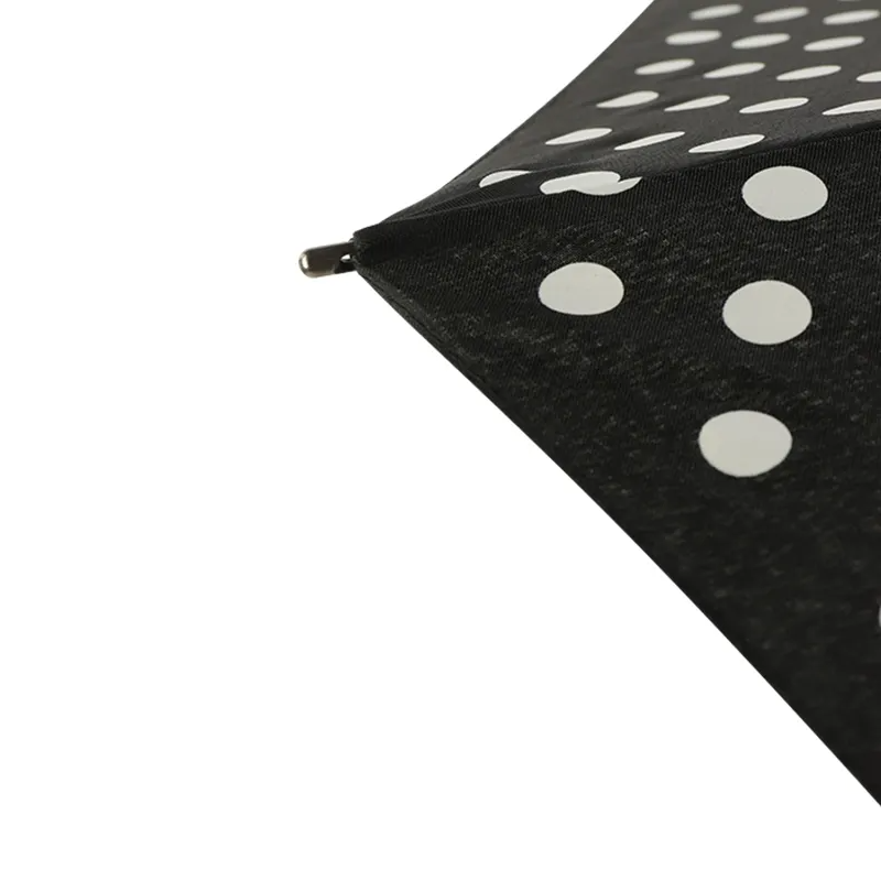 LED Handle Automatic Open/Close Straight Umbrella, Black Dotted