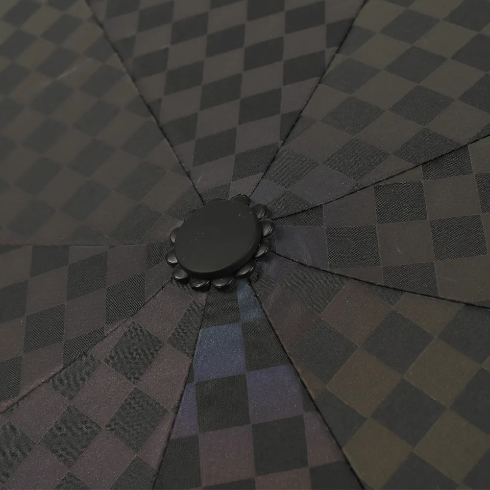 22-Inch Auto Open Windproof Dual-Folding Portable Umbrella with 8 Ribs-Black