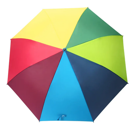 Windproof Auto Open 2-Fold Golf Umbrella for All Weather-Rainbow