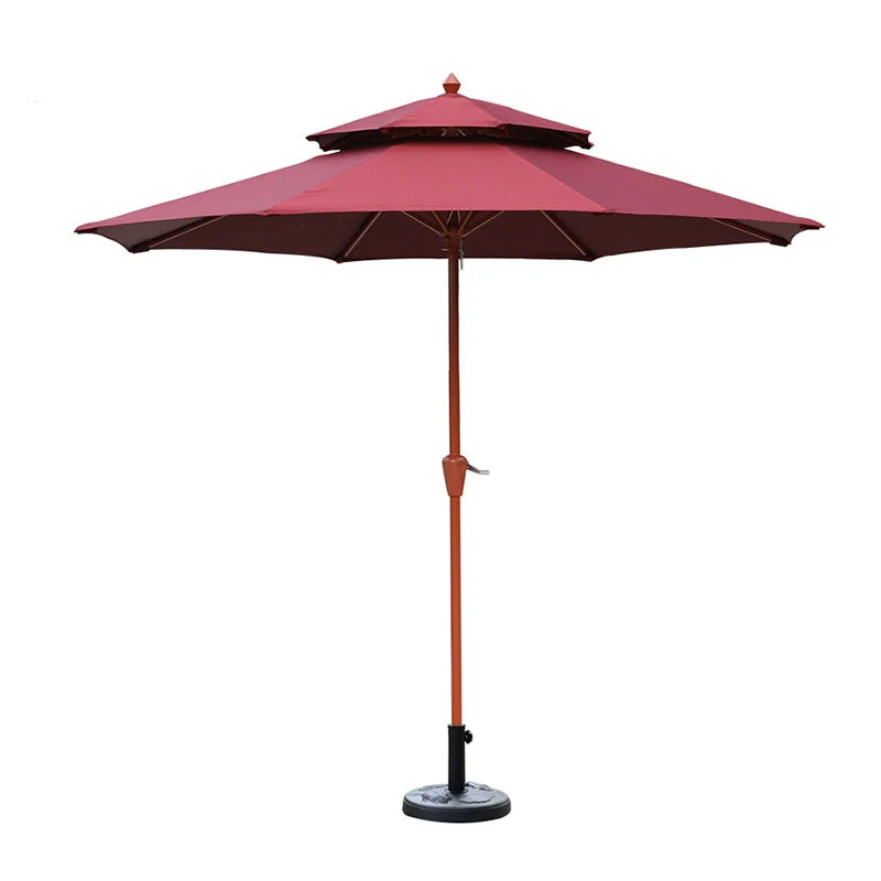 10ft Commercial-Grade Aluminum Square Patio Umbrella-Red