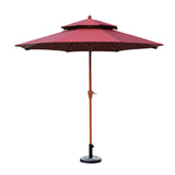 10ft Commercial-Grade Aluminum Square Patio Umbrella-Red