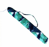 Green Leaf Print Beach Umbrella with Tassels - Patio Paradise