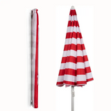 Portable Red & White Beach Umbrella: Affordable, Stylish Sun Protection