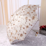 Tiger Bone Pattern Lace-Edged UV Protection Double-Fold Umbrella