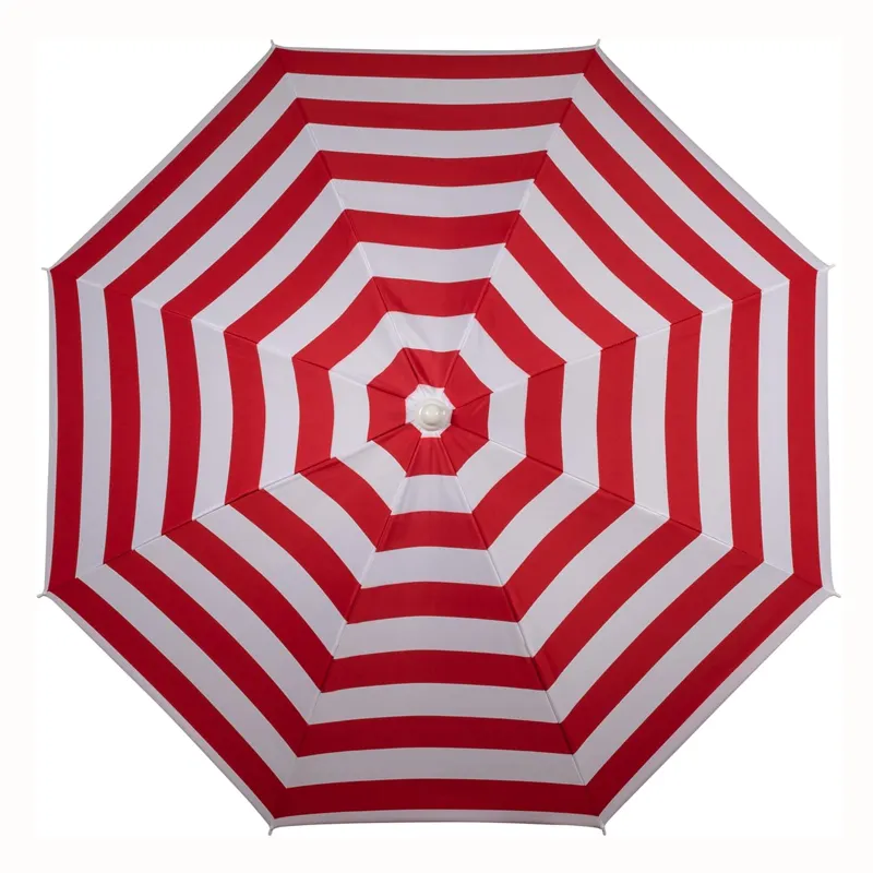 Portable Red & White Beach Umbrella: Affordable, Stylish Sun Protection