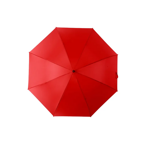 Extra Large 30-Inch Windproof Golf Umbrella with Wooden Handle-Red