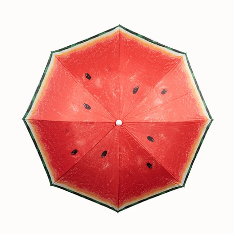 Watermelon Design Beach Umbrella: Steel Frame Tilt for Sunshade Bliss