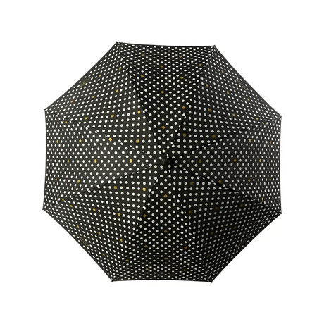 LED Handle Automatic Open/Close Straight Umbrella, Black Dotted