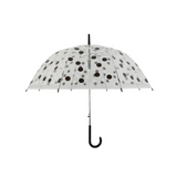 Clear Printing Transparent Umbrella with J Handle - Rainproof Elegance