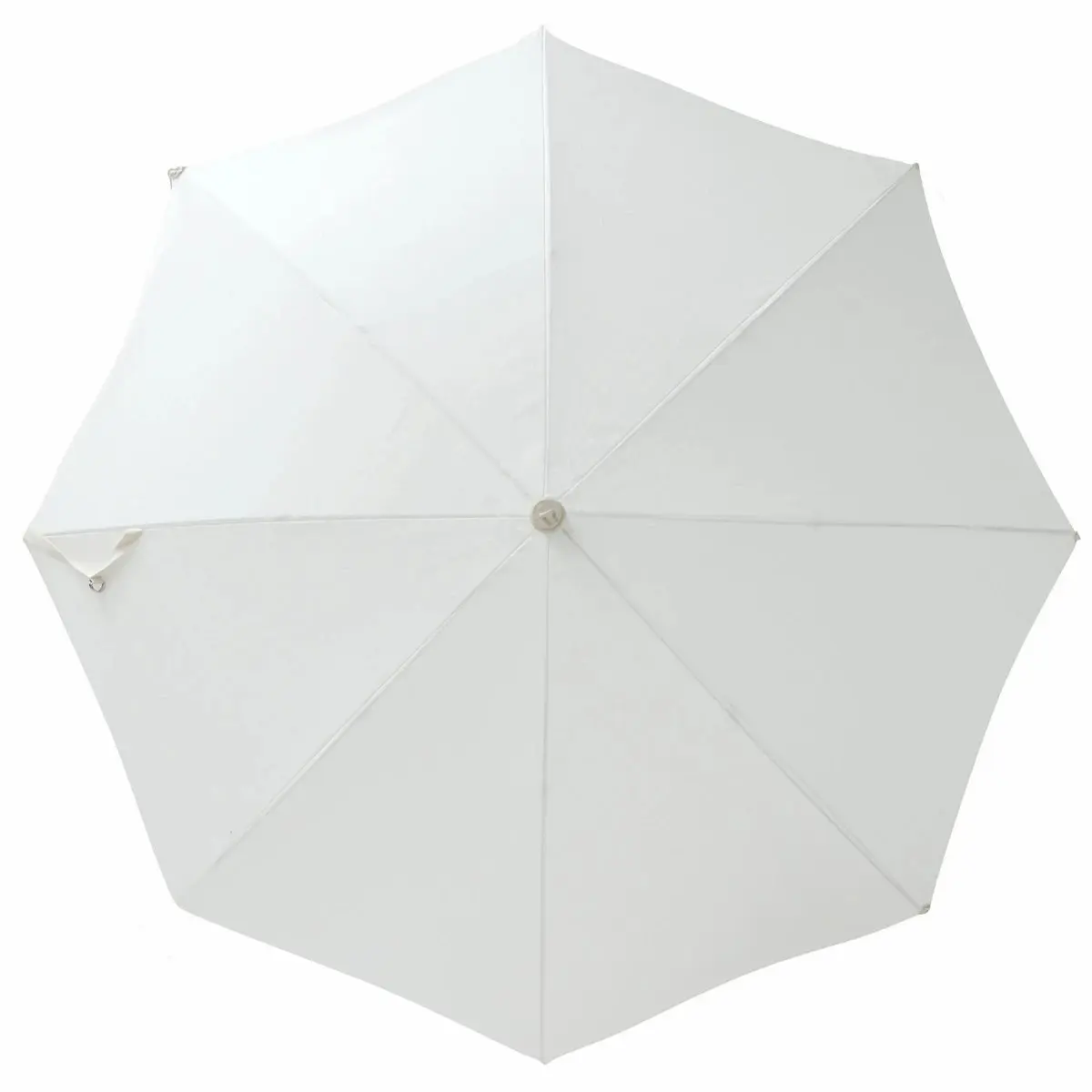 White Wavy Beach Umbrella with Sun Shelter and Tassels