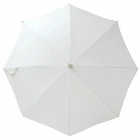 White Wavy Beach Umbrella with Sun Shelter and Tassels