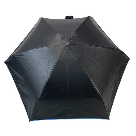 Five-Folding Black Umbrella with UV Coating for Outdoor Protection