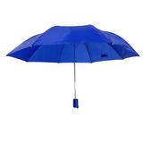 Compact 2-Folding Umbrella with Metal Frame, Polyester Fabric, Blue