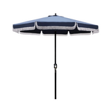 9ft Fringed Outdoor Patio Umbrella with Tilt and Crank